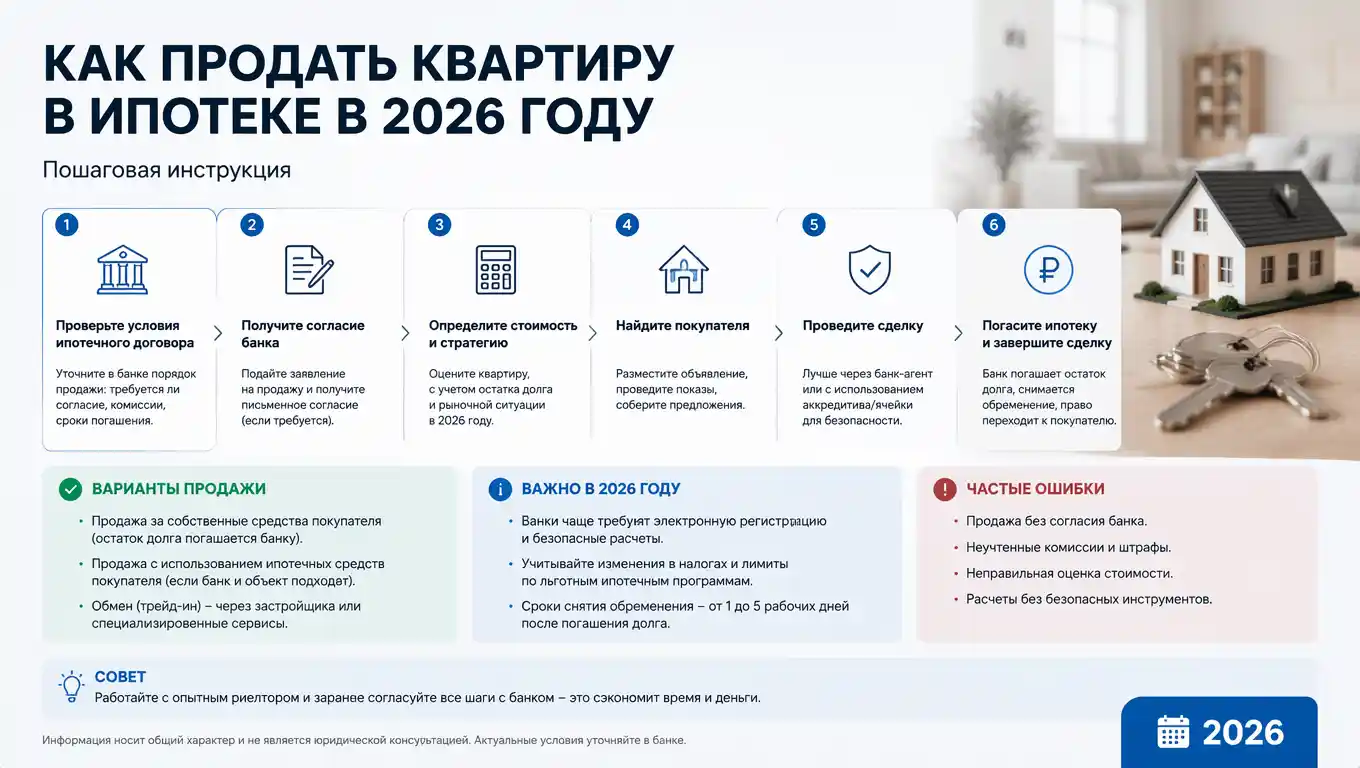 Как продать квартиру в ипотеке в 2026 году: полный гайд без рисков